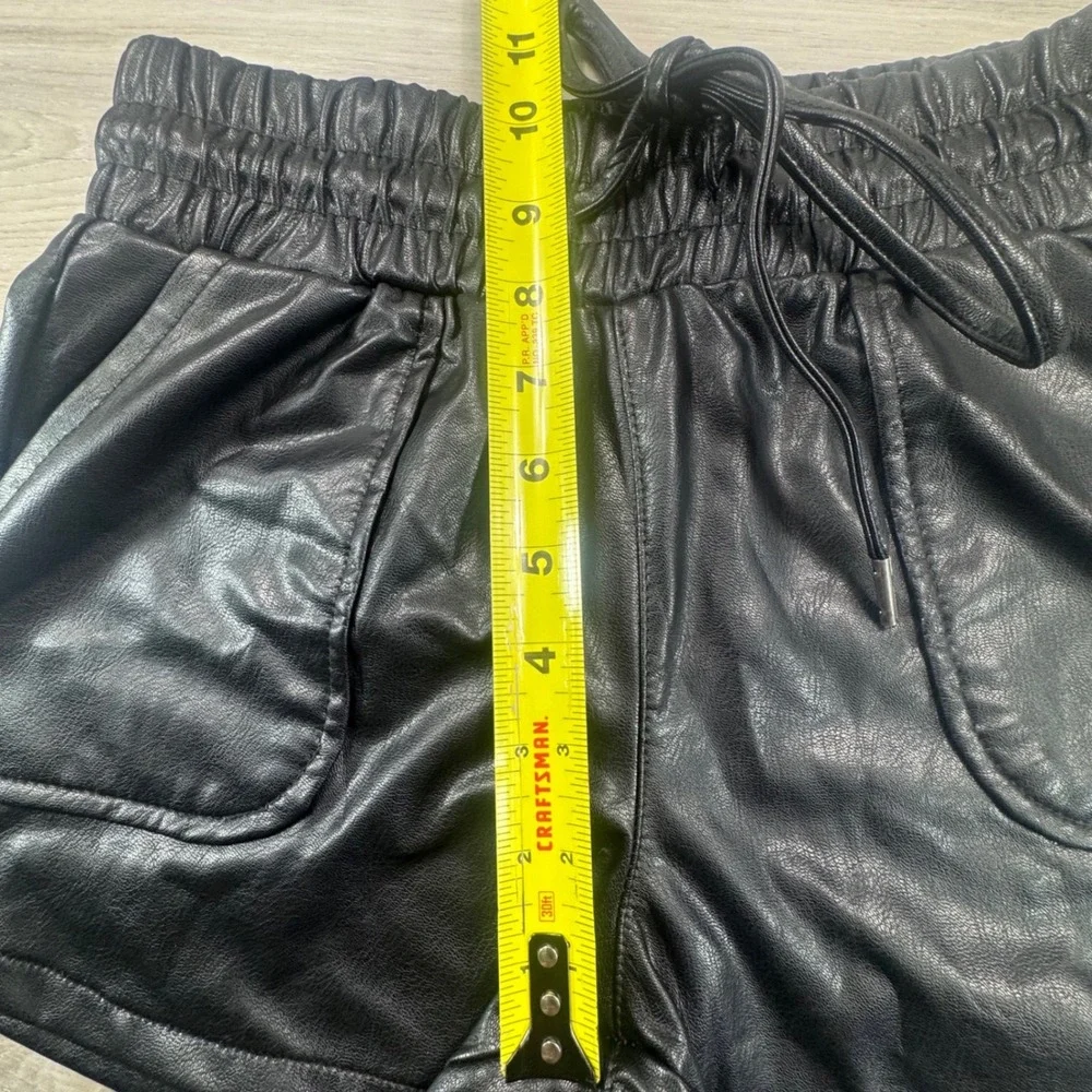 Sincerely Jules Black Faux Leather High Waisted Drawstring Shorts‎ XS Aesthetic